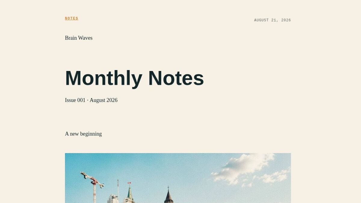 Brain Waves: Monthly Notes (Issue 001)