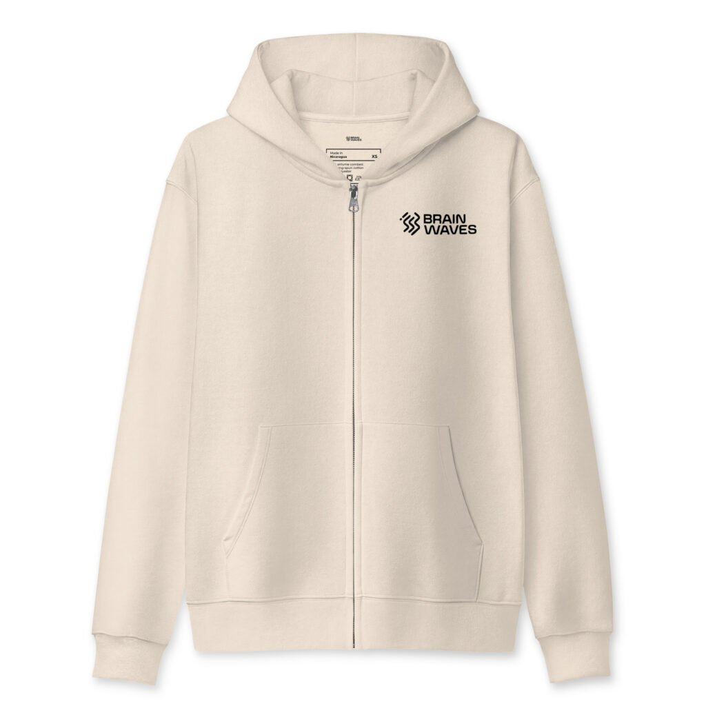 Brain Waves black logo Zip Hoodie